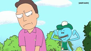 Mr Meeseeks Helps Jerry with His Golf Swing  Rick and Morty  adult swim [upl. by Latimer]