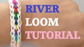 RIVER Original Design Rainbow Loom bracelet Tutorial l JasmineStarler [upl. by Emmaline581]