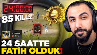 24 SAAT ARALIKSIZ FATİHE KASMA CHALLENGE 85 KILLS 😮 DESTANSI ÇERÇEVEYİ ALDIK  PUBG MOBILE [upl. by Ladnar]