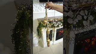 The easiest way to add Christmas lights to your fireplace ollnyclusterlights christmasdecor [upl. by Ahsinet]