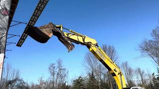 Taking Down Staging with an Excavator [upl. by Annay]