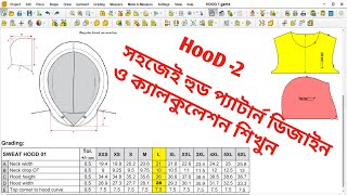 How to make a basic hood pattern  Hood Pattern Making  Hood Pattern Calculation How to draft hood [upl. by Lazar463]