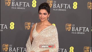 Deepika Padukone is stunning at 2024 BAFTA Film Awards Red carpet [upl. by Ellahcim110]