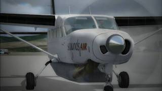 FSX  SBBH to SBJD  Airway W57  Cessna 208 [upl. by Aicella288]