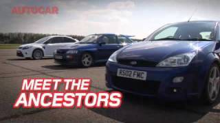 Ford Focus RS meets its ancestors by autocarcouk [upl. by Eeliab]