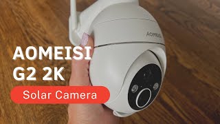 🔥REVIEW🔥 Aomeisi G2 2K Solar Security Camera Outdoor 360°View PanTilt Easy to Setup [upl. by Orlena]