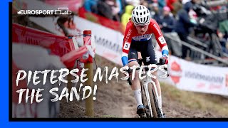 Puck Pieterse kicks off 2024 with a bang 💥  Zonhoven World Cup Womens CycloCross Highlights [upl. by Nadnarb]