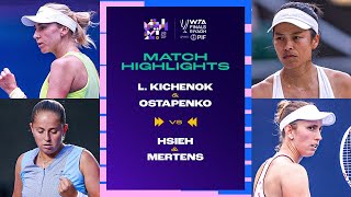 L Kichenok amp Ostapenko vs Hsieh amp Mertens  2024 WTA Finals Riyadh Group Stage  Match Highlights [upl. by Lananna]