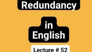 Redundancy in English [upl. by Oakie]