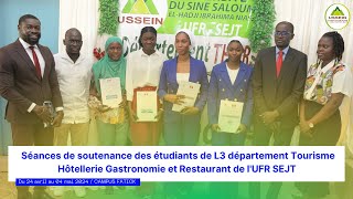 Séances de soutenance des étudiants de L3 du département THGR de lUFR SEJT [upl. by Hawthorn441]