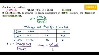 62 Equilibrium Constants Degree of Dissociation amp Calculation part 4 [upl. by Flanigan503]