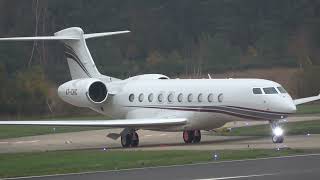 GULFSTREAM G700 A7CHC DEPARTING FROM FARNBOROUGHEGLF UK 2112024 TO DOHA [upl. by Drwde]