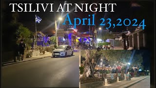 Tsilivi Zakynthos Island at Night time April 232024  Some Restaurants are already open [upl. by Yokum]