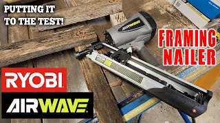 Ryobi Airwave Framing Nailer  RANF90K  I bought the cheapest framing gun I could find [upl. by Yrahca]