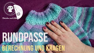 Rundpasse berechnen und Maschen anschlagen  Kragen stricken  Pullover stricken  Teil 2 [upl. by Odel]