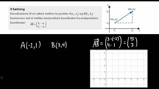 Koordinater til vektor mellem to punkter [upl. by Eilra]