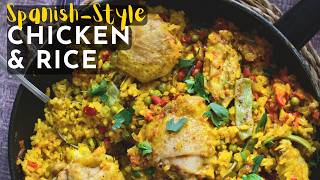 Chicken and Rice Spanish Style Arroz con Pollo  Easy One Pan Recipe [upl. by Alleul]