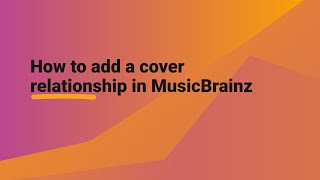 How to add a cover of a song in MusicBrainz [upl. by Bary]