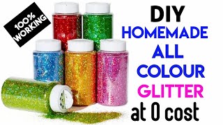 Homemade glitterHow to make glitter at homeEasy Inexpensive Glitterhomemade glitter powder [upl. by Brainard]