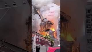 Un violent incendie a détruit léglise San Antonio d Padua à Iquique classée monumt historiq dep 94 [upl. by Gearalt309]