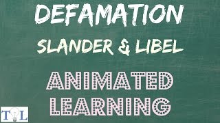 What is Defamation Slander amp Libel  Quick Lessons  Episode  3 [upl. by Yc]