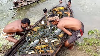 প্রাচীন পদ্ধতিতে নদী থেকে ডুবন্ত নৌকা উঠিয়ে মাছ ধরার অসাধারণ এক পদ্ধতি। [upl. by Barclay]