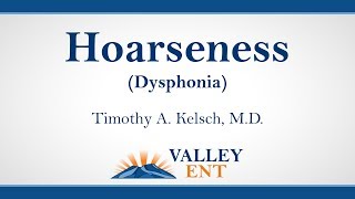 Hoarseness Dysphonia [upl. by Nossyla]