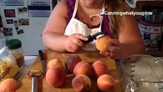 Brown Sugar Peach Jam Low Sugar  Canning What You Grow [upl. by Frazer]