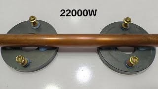 Turn 4 Big Permanent Magnets into 250v Generator Use Copper pipe [upl. by Vihs714]