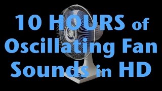 10 Hours of Oscillating Fan Sound HD White Noise for Sleep ALL BLACK  NO LIGHT [upl. by Assiron]