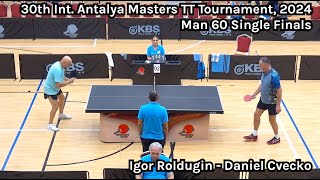 Man 60 Single Finals 30th Int Antalya Masters TT Tournament 2024 [upl. by Suilenroc]