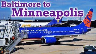 Full Flight Sun Country Airlines B737800 Baltimore to Minneapolis BWIMSP [upl. by Ayat552]