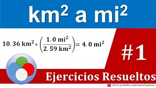 Kilómetros Cuadrados a Millas Cuadradas km2 a mi2 [upl. by Are]