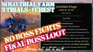 ESO  FAST Solo Trial Farm  THREE Trials From ONE Chest  NO BOSS FIGHTS Area of Effect [upl. by Auhsohey]