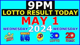 Lotto Result Today 9pm May 1 2024 PCSO [upl. by Bergman14]