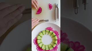 Simple carved plate decoration border Creative plate decoration Fruit and vegetable carving [upl. by Codd]