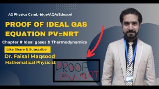 How to Prove Ideal Gas Equation PVNRT and PVnRT  A2 physics  physics Mrpuzzler Thermodynamics [upl. by Veronique]