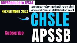 APSSB  CHSLE  Recruitment 2024 [upl. by Aneehsyt]