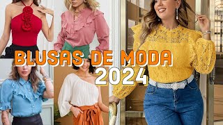 BLUSAS DE MODA 2024  Tendencias de blusas para mujer2024 blusas elegantes y casuales [upl. by Jonell]