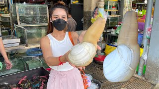 Geoduck Clam cook recipe with noodle and chili sauce recipe  Sea food recipe [upl. by Atteuqihc]