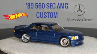 Hot Wheels 89 MercedesBenz 560 SEC AMG Metallic Dark Blue [upl. by Accalia649]