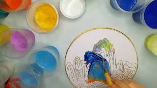 Cloisonné painting Sand art Mountain [upl. by Krishna45]