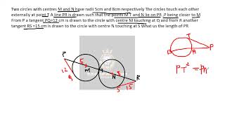 Two circles with centres M and N have radii 5cm and 8cm respectively The circles touchsscchsl2024 [upl. by Loreen]