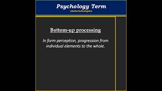 what is Bottomup processing  education psychology psychologyfacts school [upl. by Edveh]