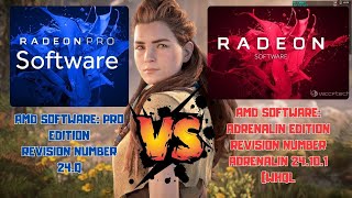 Radeon Pro 24Q VS Adrenalin 24101 Horizon Zero Dawn Remastered [upl. by Joshia]