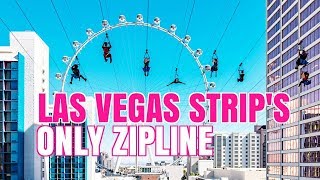 Top Las Vegas Strip Zipline  Fly LINQ  The LINQ Promenade [upl. by Odlauso5]