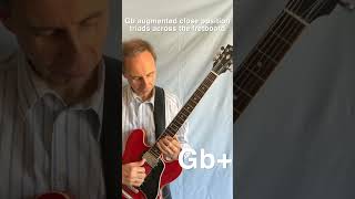 Gb augmented triads in close position across the fretboard guitar guitarpractice jazz chords [upl. by Nostets]