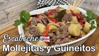 Mollejitas y Guineitos en Escabeche Puerto Rican style chicken gizzard amp green bananas [upl. by Kcim]