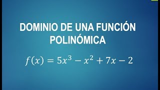 DOMINIO DE FUNCIONES POLINOMICAS MATEMATICA [upl. by Treacy212]