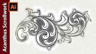 How to Vectorize an Acanthus Scrollwork Sketch in Adobe Illustrator [upl. by Lednyk]